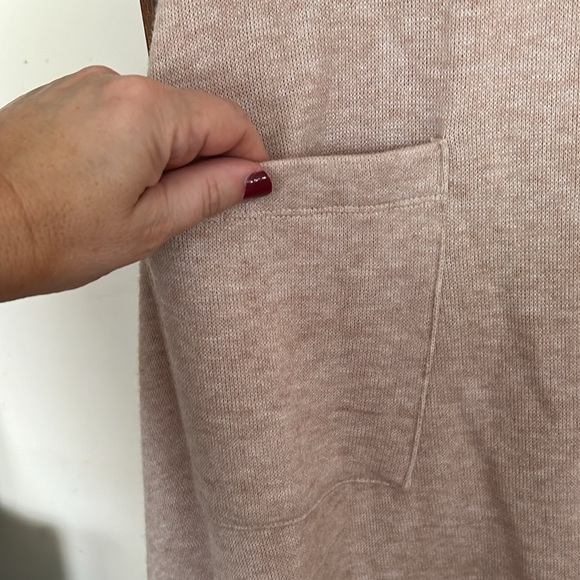 ROBBIE BEE Cream Blend Short Sleeve Cowl Neck Sweater A-LineDress, Sz Medium,GUC - Picture 6 of 10